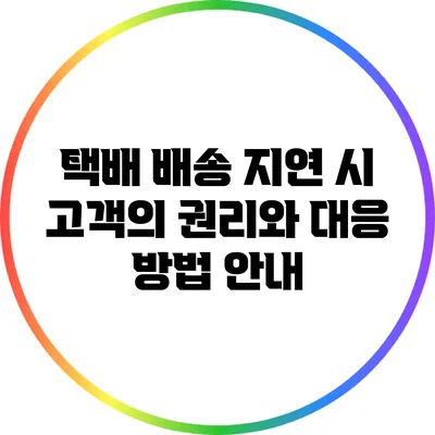 택배 배송 지연 시 고객의 권리와 대응 방법 안내