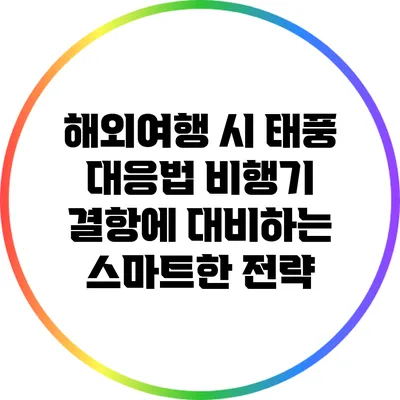해외여행 시 태풍 대응법: 비행기 결항에 대비하는 스마트한 전략
