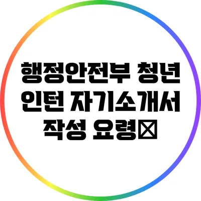 행정안전부 청년 인턴 자기소개서 작성 요령ㅤ