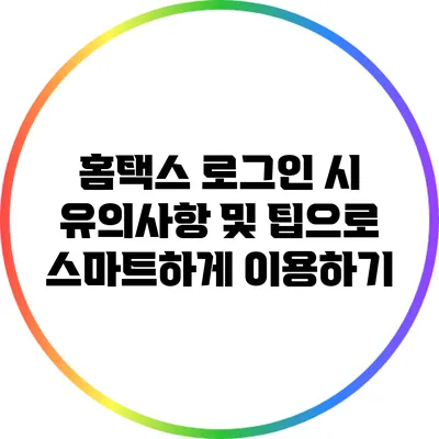 홈택스 로그인 시 유의사항 및 팁으로 스마트하게 이용하기