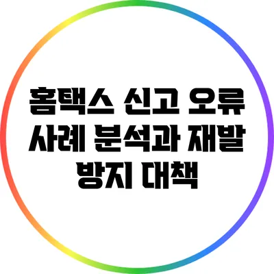 홈택스 신고 오류 사례 분석과 재발 방지 대책