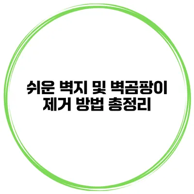 쉬운 벽지 및 벽곰팡이 제거 방법 총정리