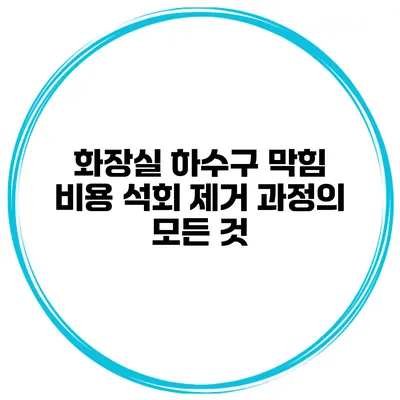 화장실 하수구 막힘 비용 석회 제거 과정의 모든 것