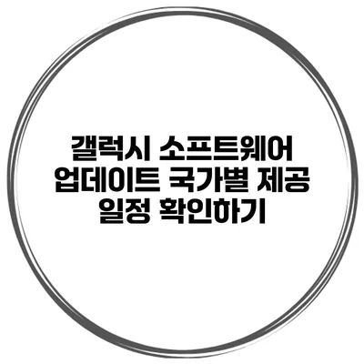 갤럭시 소프트웨어 업데이트 국가별 제공 일정 확인하기
