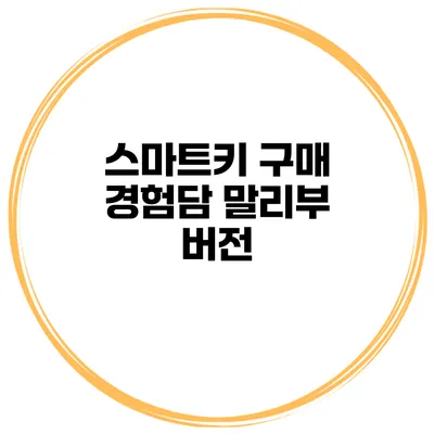 스마트키 구매 경험담 말리부 버전